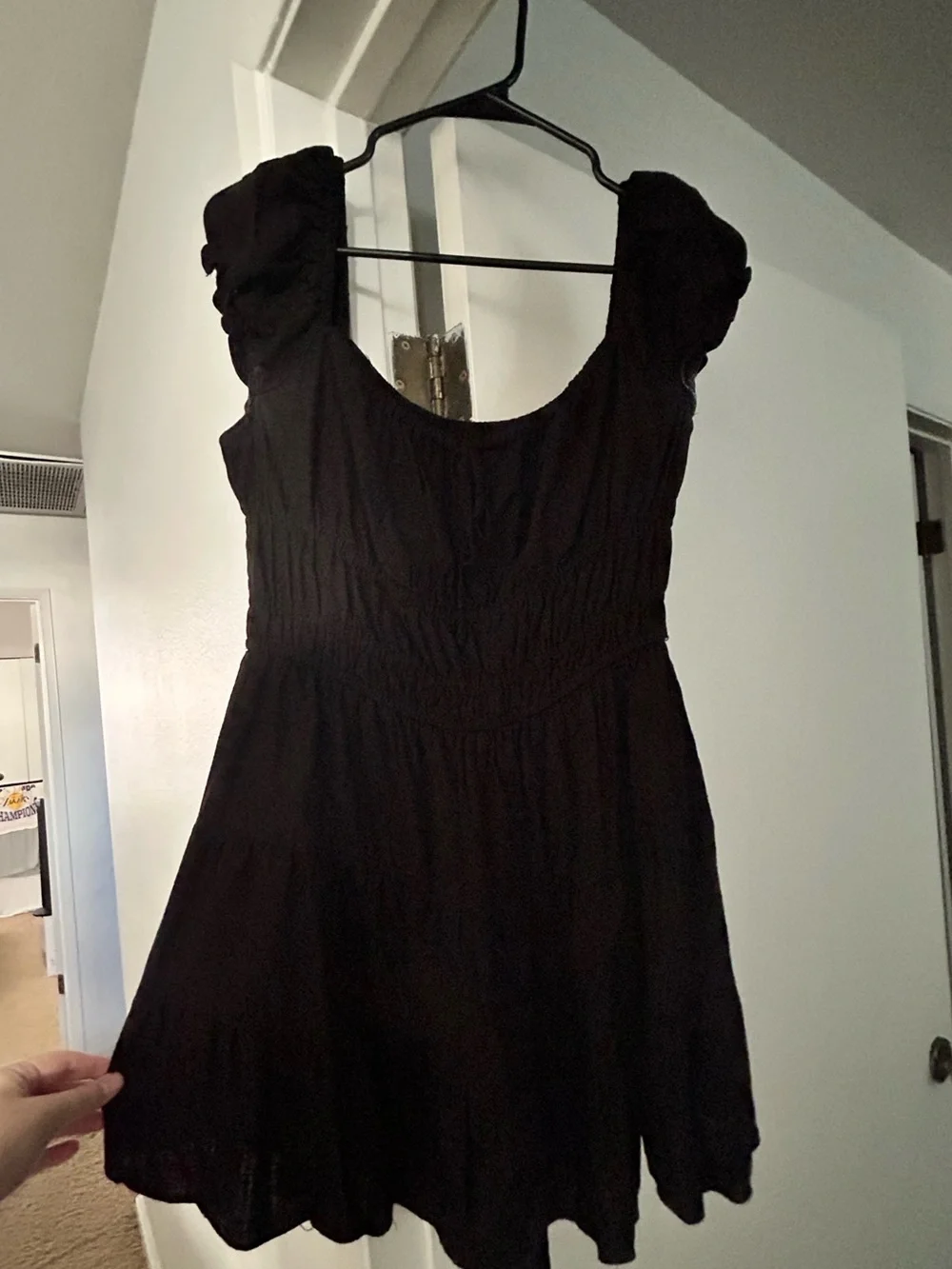 Lulus Black Womens Summer Dress - Classic Ruched Bodice - Picture 3 of 3